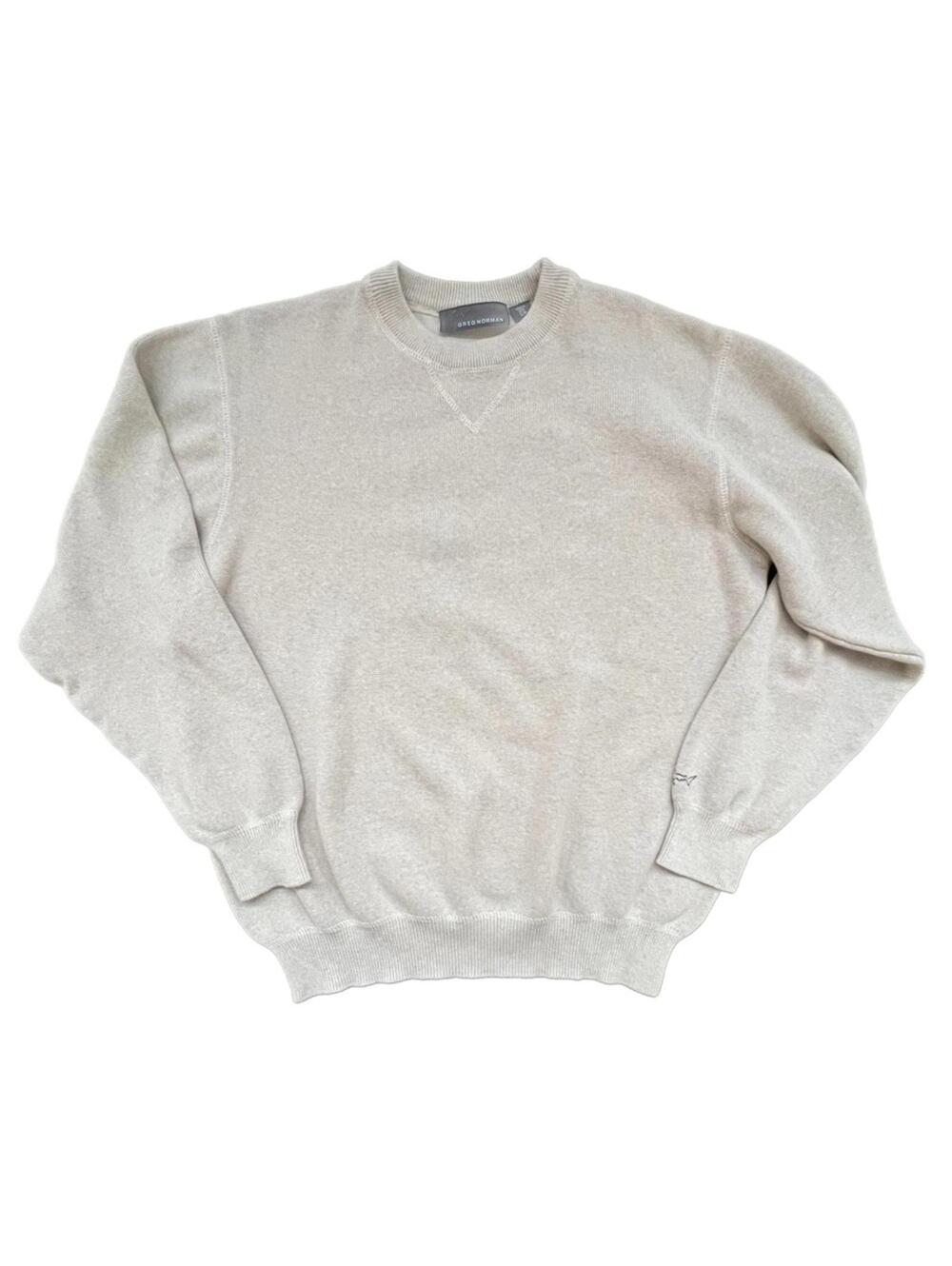 Greg Norman 100%‎ Cotton Oatmeal Knit Sweatshirt -  Small
